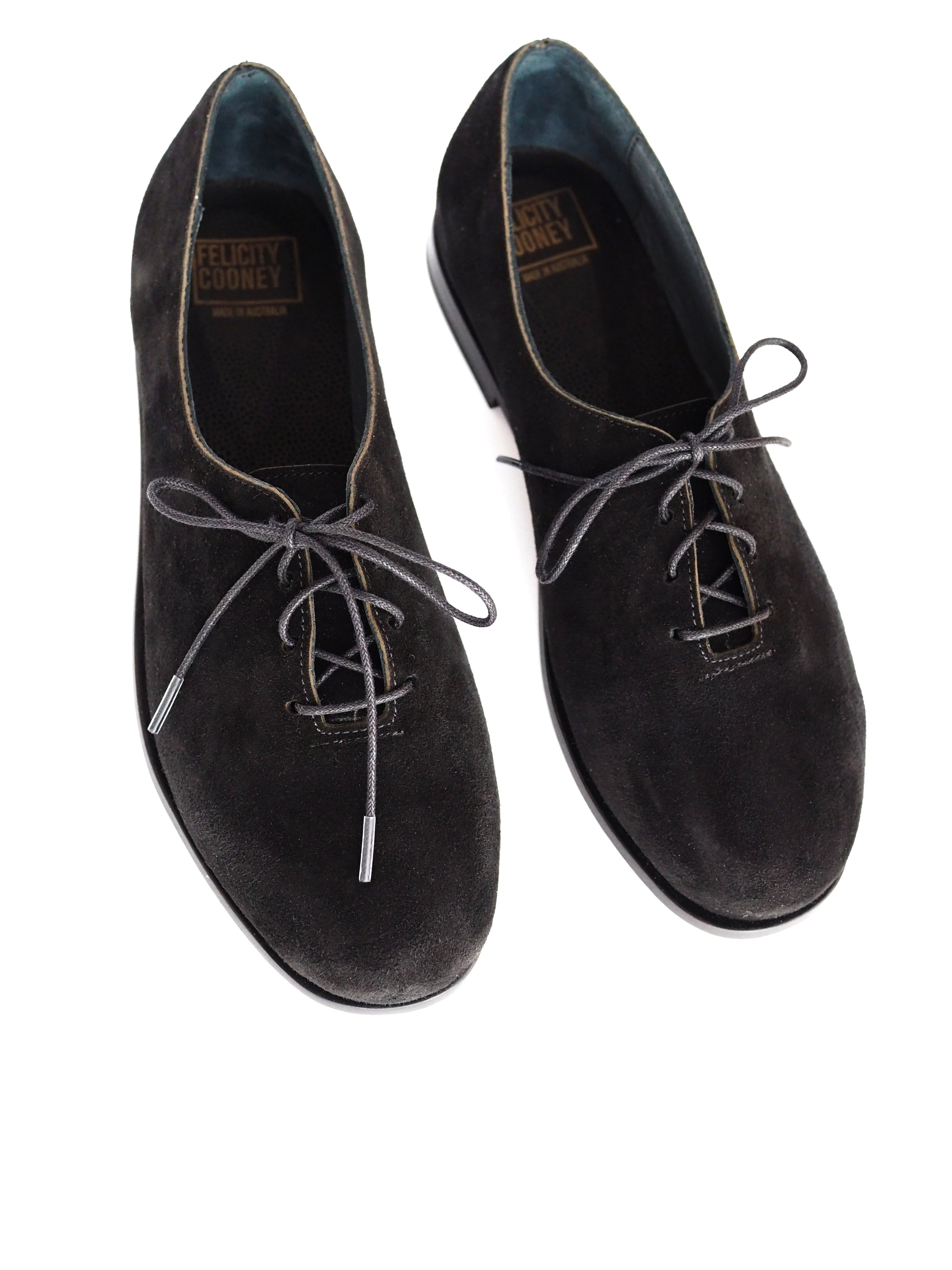 Black suede brogue shoes Clearance